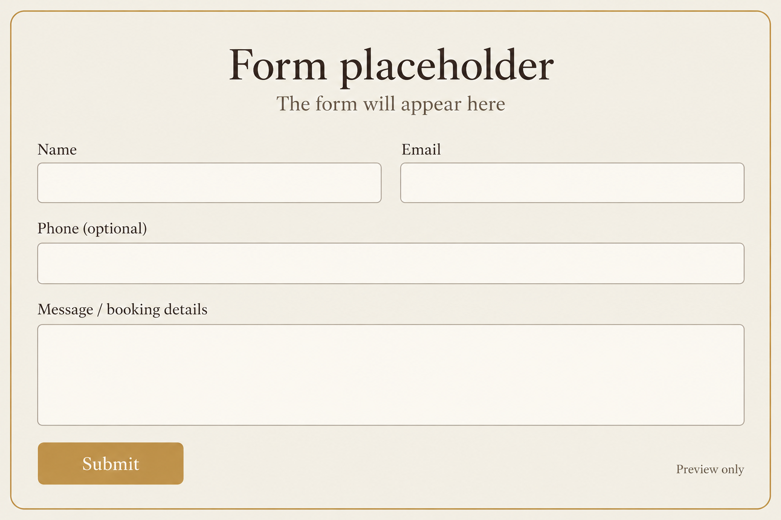 Placeholder form